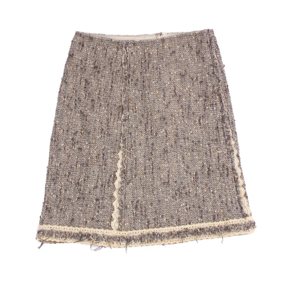 Prada Light Gray Wool Blend A-Line Skirts size 40 - Picture 1 of 6